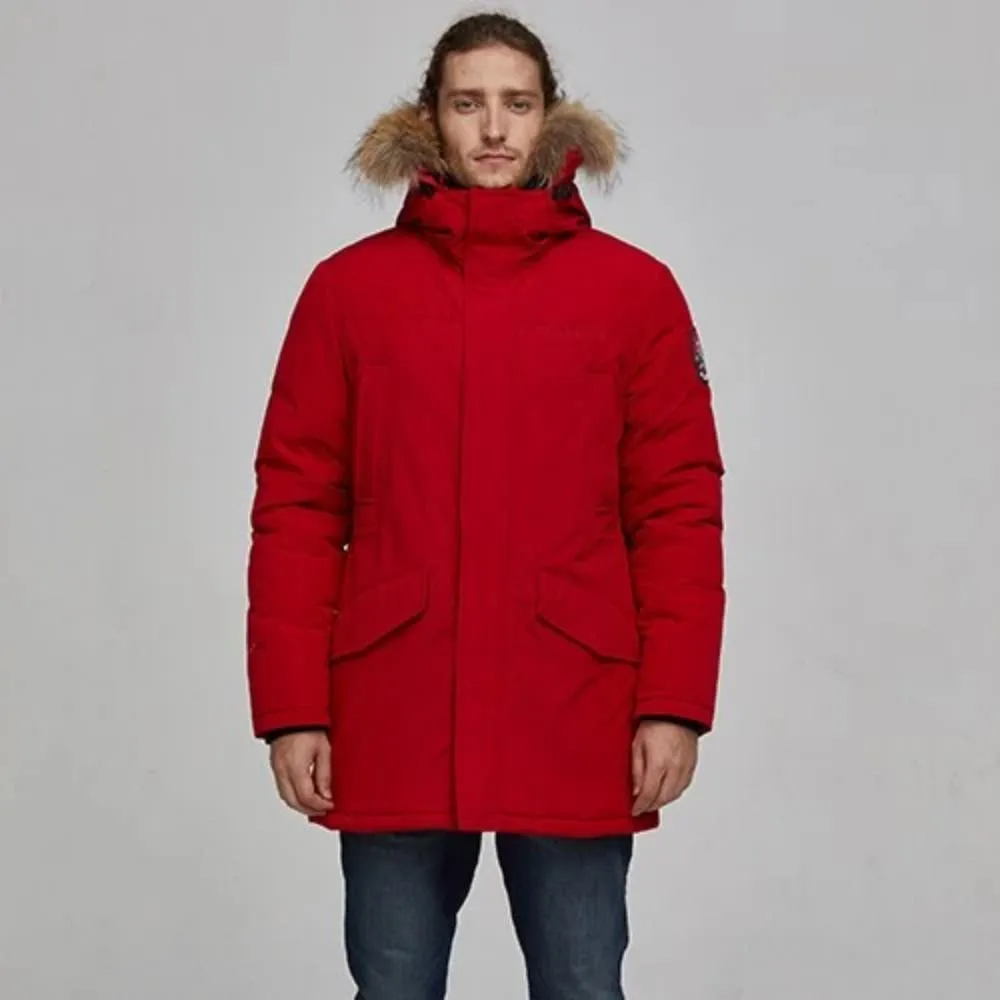 Men's Winter Casual Hooded Waterproof Parka With Pockets