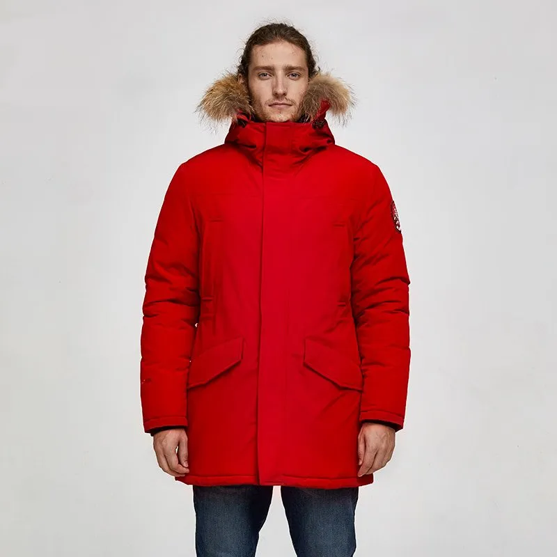 Men's Winter Casual Hooded Waterproof Parka With Pockets