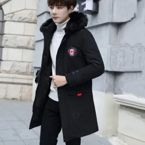 Men's Winter Casual Long Parka | Plus Size