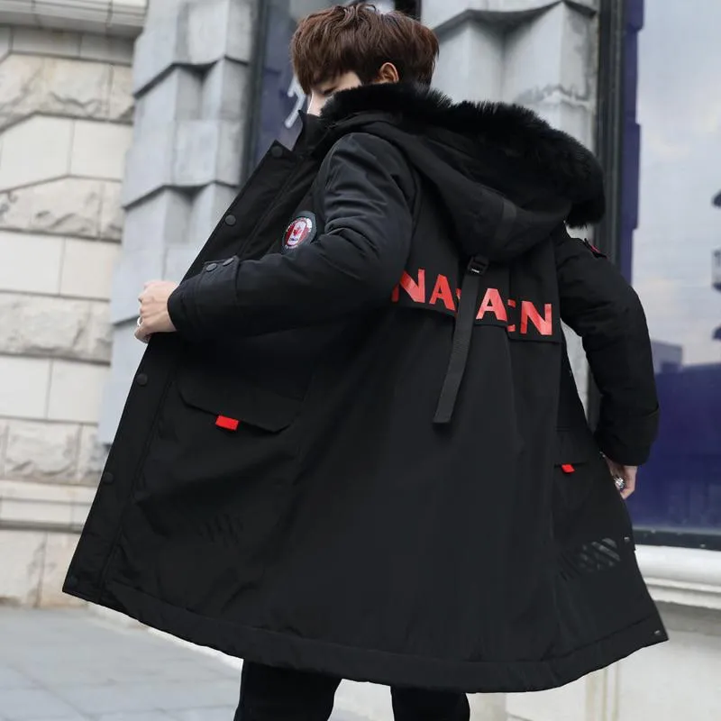 Men's Winter Casual Long Parka | Plus Size