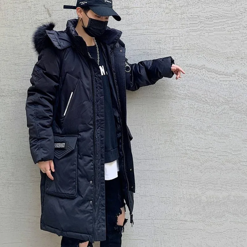 Men's Winter Casual Long Parka With Fur Collar