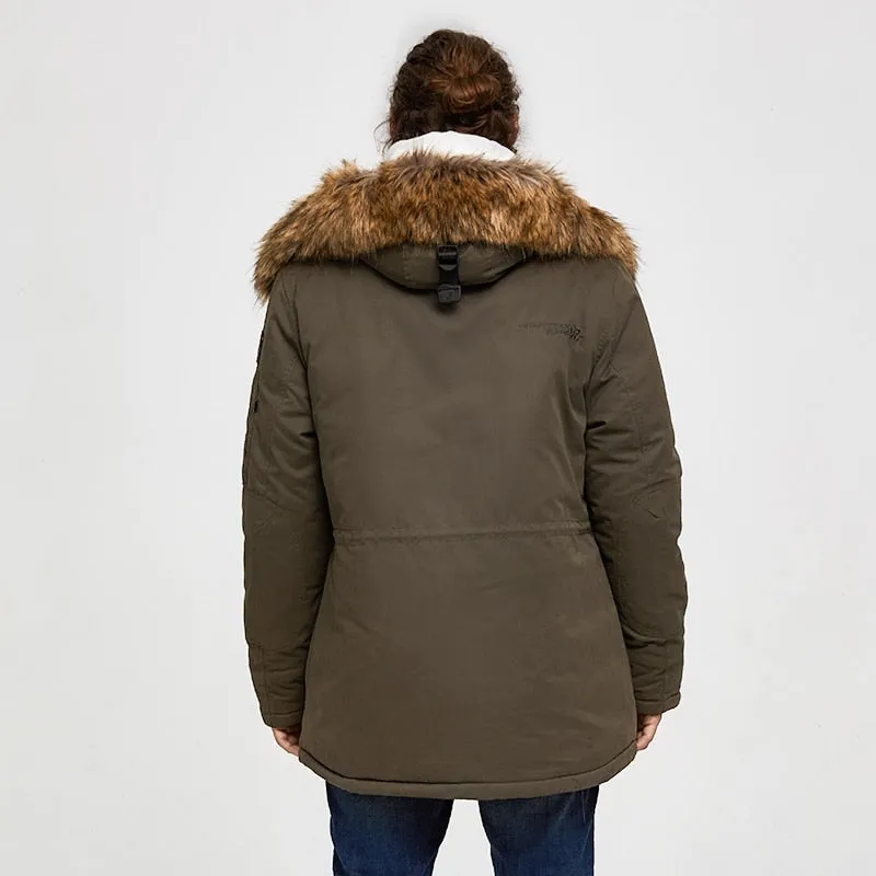 Men's Winter Casual Padded Thick Parka With Raccoon Fur