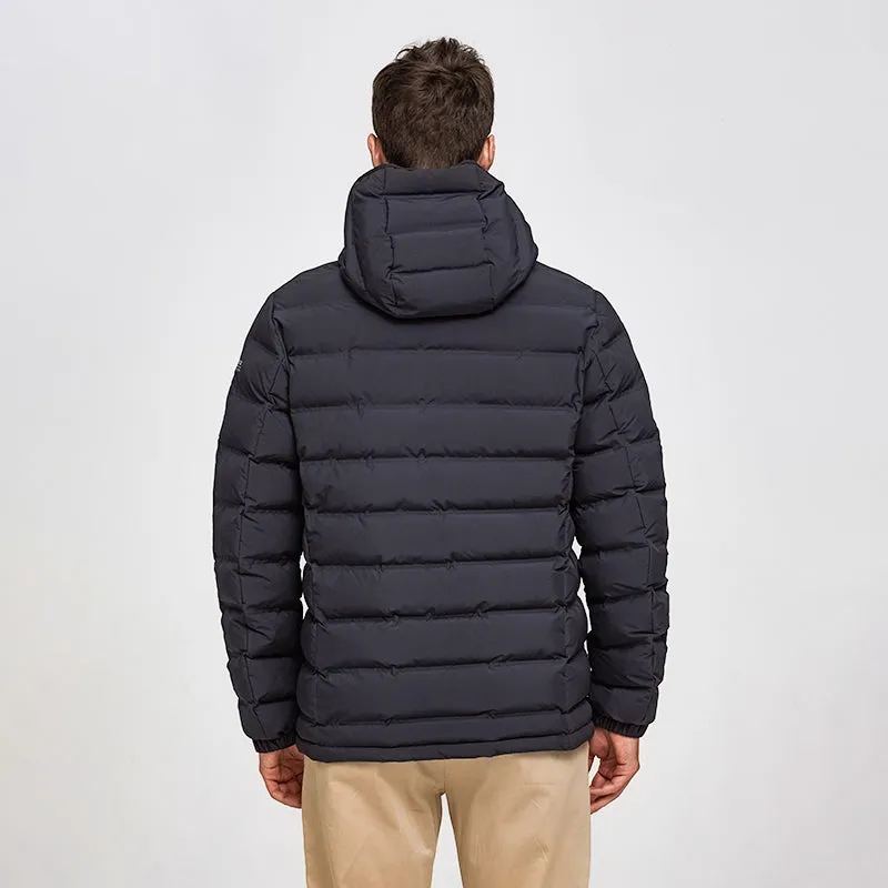 Men's Winter Casual Polyester Thick Parka With Pockets