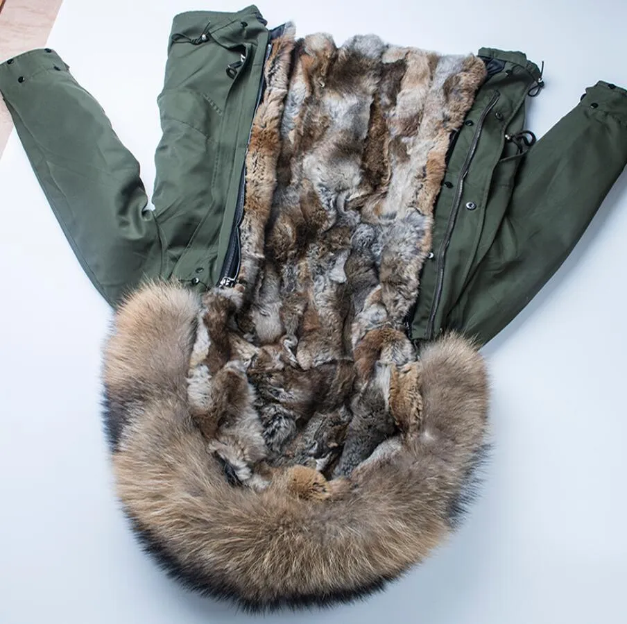 Men's Winter Casual Warm Acrylic Thick Slim Parka With Raccoon Fur