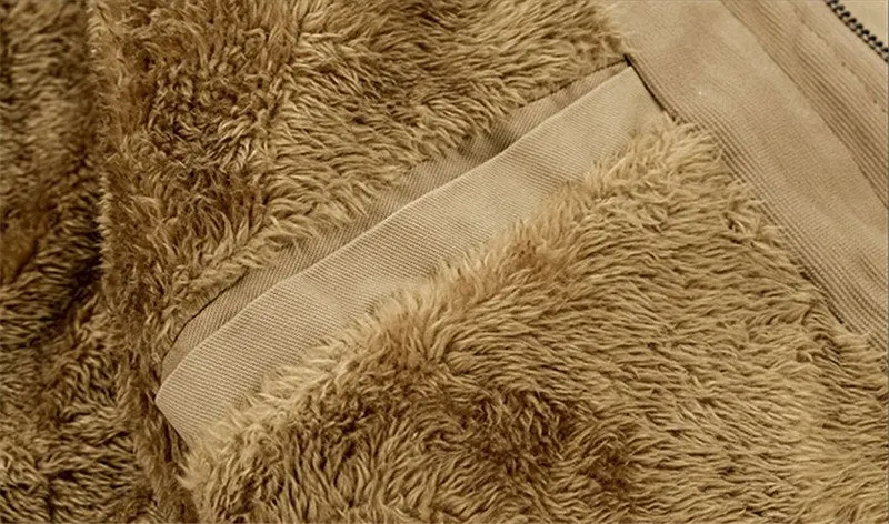 Men's Winter Casual Warm Fleece Hooded Parka