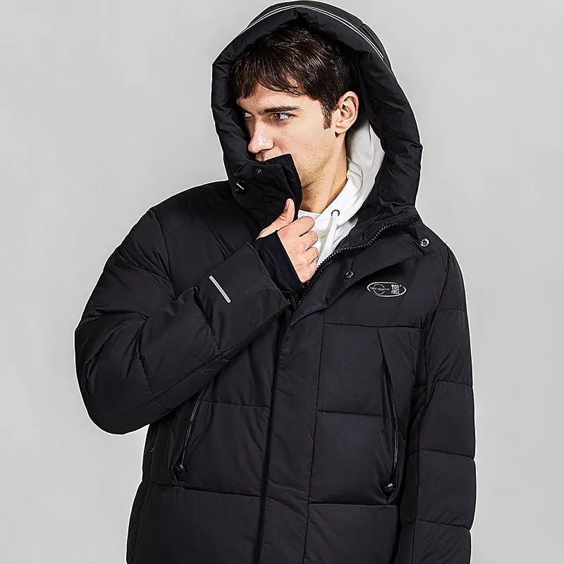 Men's Winter Casual Warm Hooded Long Parka With Pockets