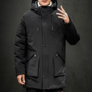 Men's Winter Casual Warm Long Parka | Plus Size
