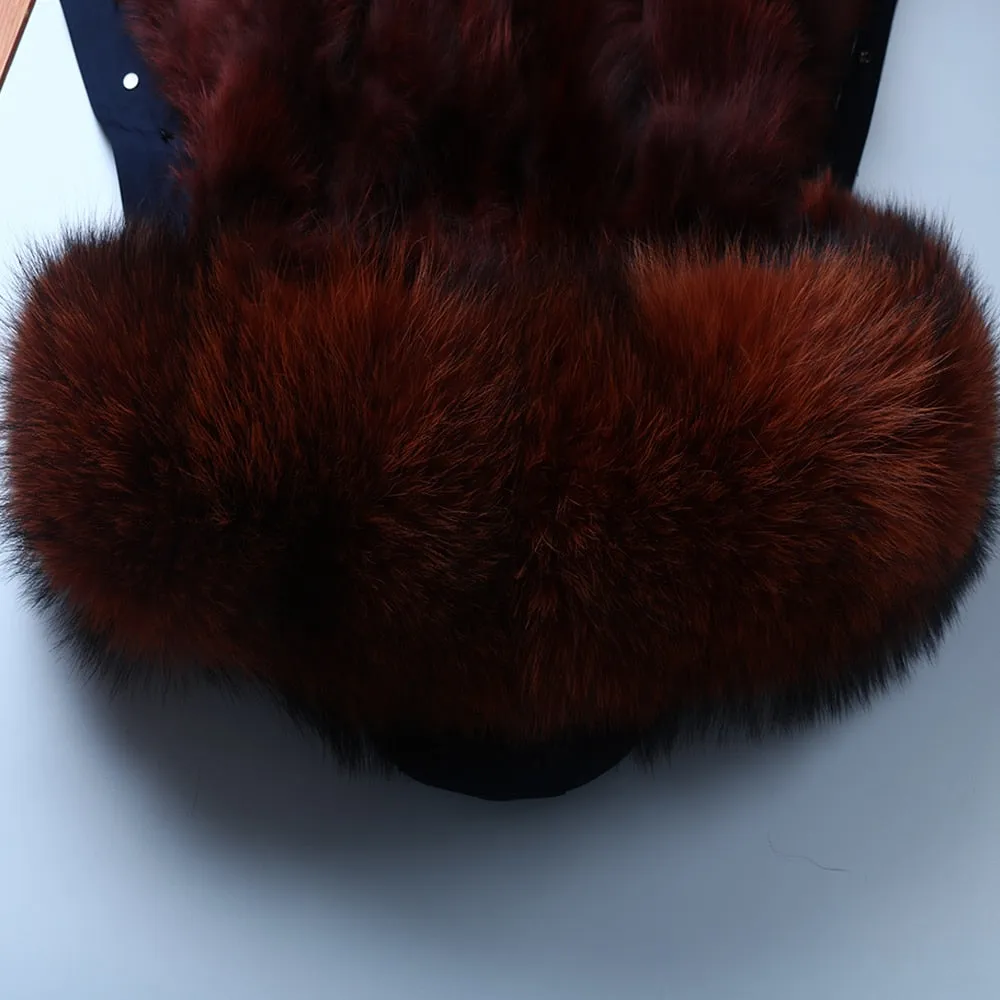 Men's Winter Casual Warm Slim Hooded Parka With Raccoon Fur