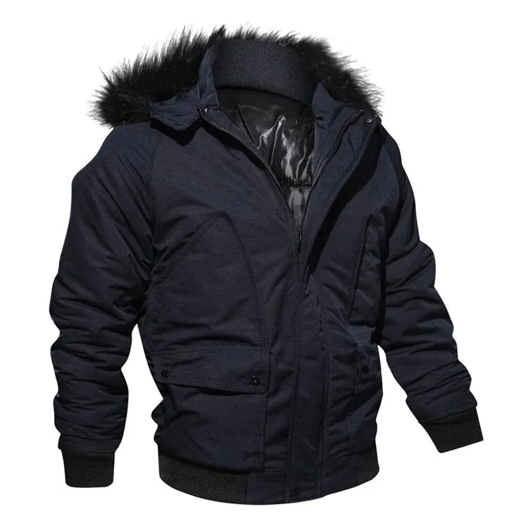 Men's Winter Cotton Padded Thermal Down Hooded Bomber | Men's Warm Parka