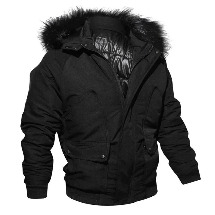 Men's Winter Cotton Padded Thermal Down Hooded Bomber | Men's Warm Parka