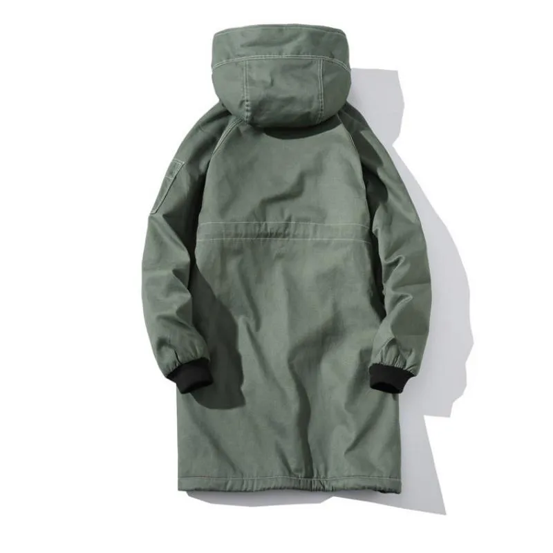 Men's Winter Solid Colored Parka | Plus Size