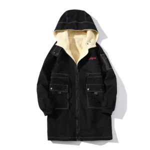 Men's Winter Solid Colored Parka | Plus Size