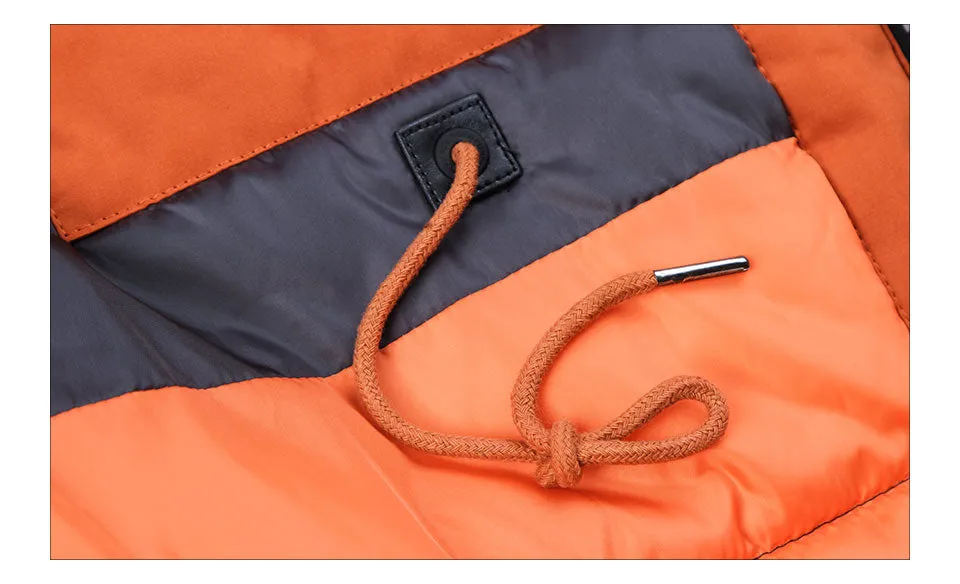 Men's Winter Thick Cotton-Padded Parka With Artificial Fur On Hood