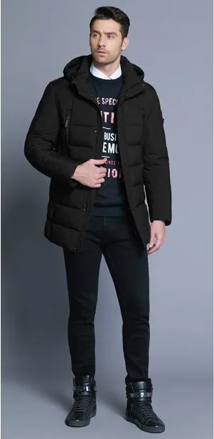 Men's Winter Warm Bio-Down Coat With Detachable Hat
