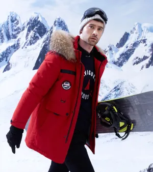 Men's Winter Warm Down Coat With Detachable Fur Hat