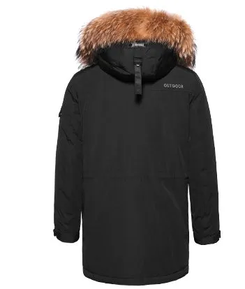 Men's Winter Warm Down Coat With Detachable Fur Hat