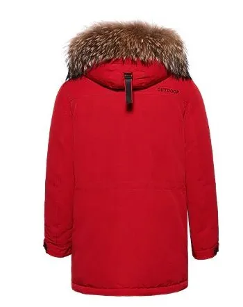Men's Winter Warm Down Coat With Detachable Fur Hat