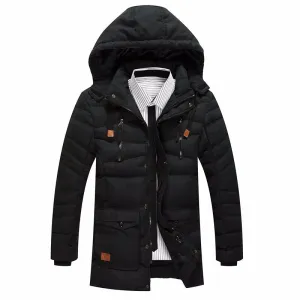 Men's Winter Warm Thick Hooded Parka With Fleece Lining