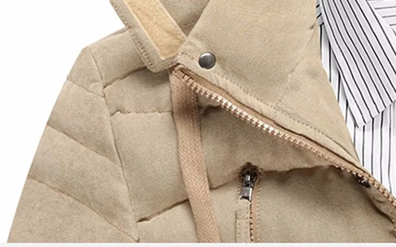 Men's Winter Warm Thick Hooded Parka With Fleece Lining