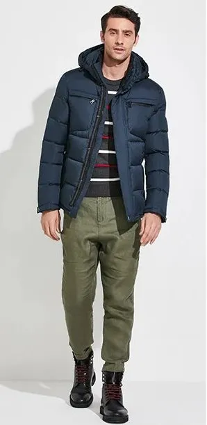 Men's Winter Warm Waterproof Hooded Down Jacket