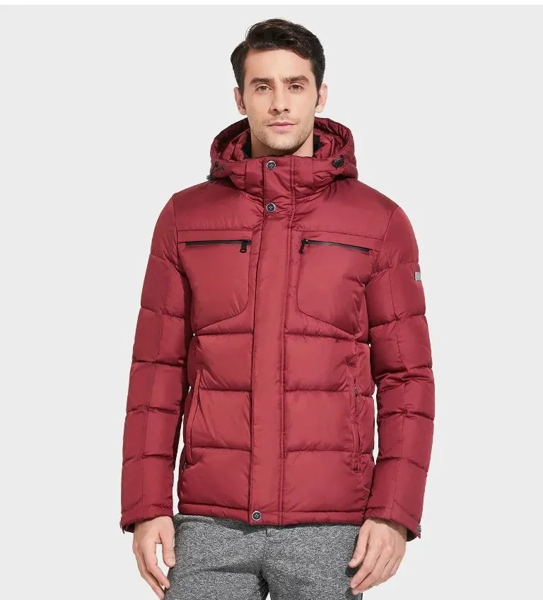 Men's Winter Warm Waterproof Hooded Down Jacket