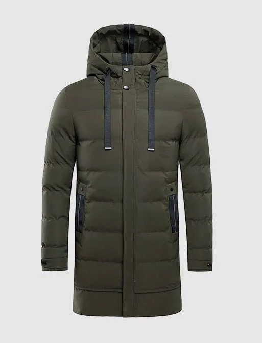 Men's Winter Warm Waterproof Hooded Long Parka