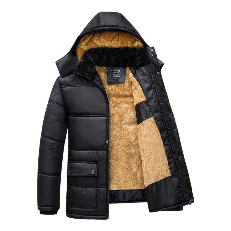 Men's Winter Warm Windproof Parka With Detachable Hat