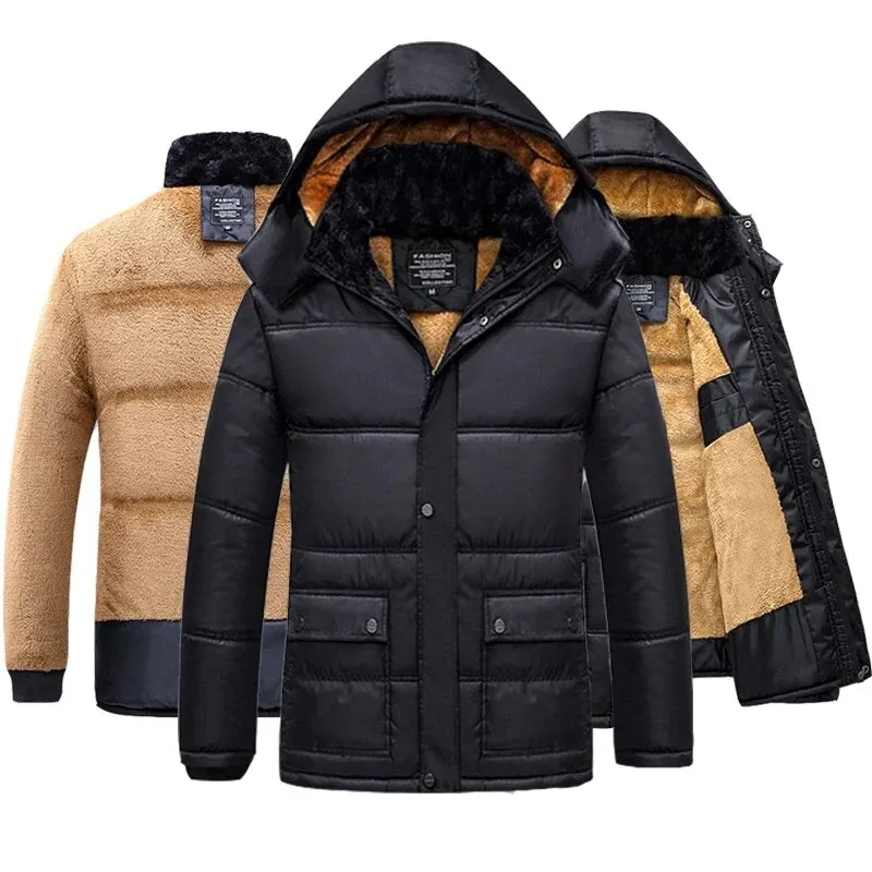 Men's Winter Warm Windproof Parka With Detachable Hat