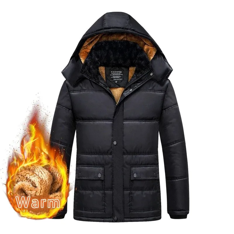 Men's Winter Warm Windproof Parka With Detachable Hat