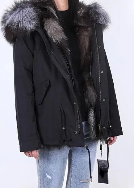 Pelzjacke mit XXL Pelzkragen "Silver Fox"