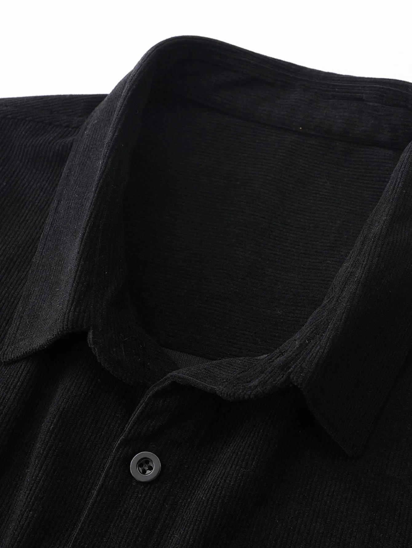 Plaid Corduroy Panel Shirt & Chino Cargo Jogger Pants