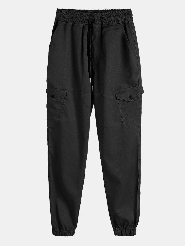 Plaid Corduroy Panel Shirt & Chino Cargo Jogger Pants