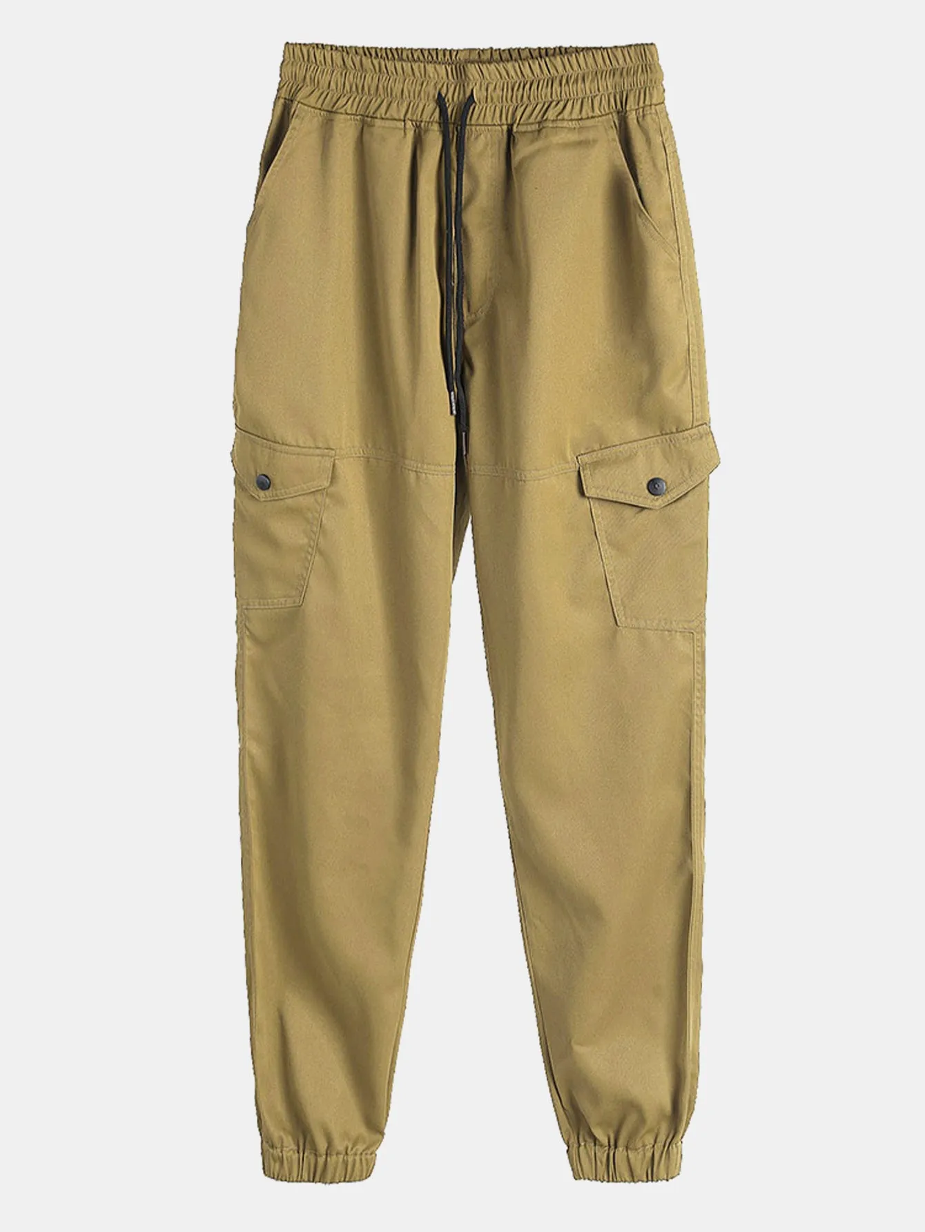 Plaid Corduroy Panel Shirt & Chino Cargo Jogger Pants