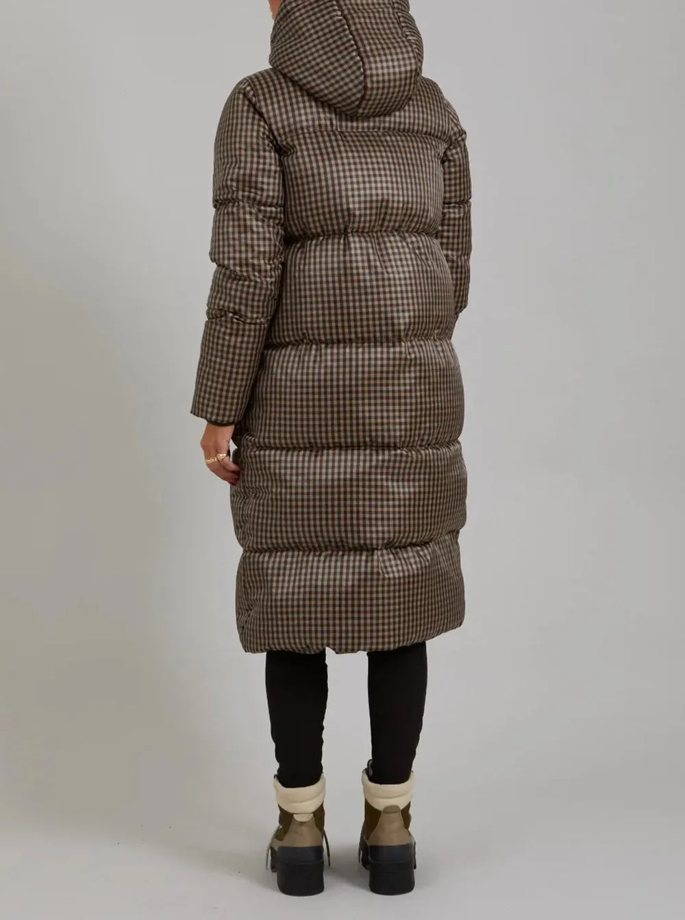 Puffer Jacket W. Checks - Green Check