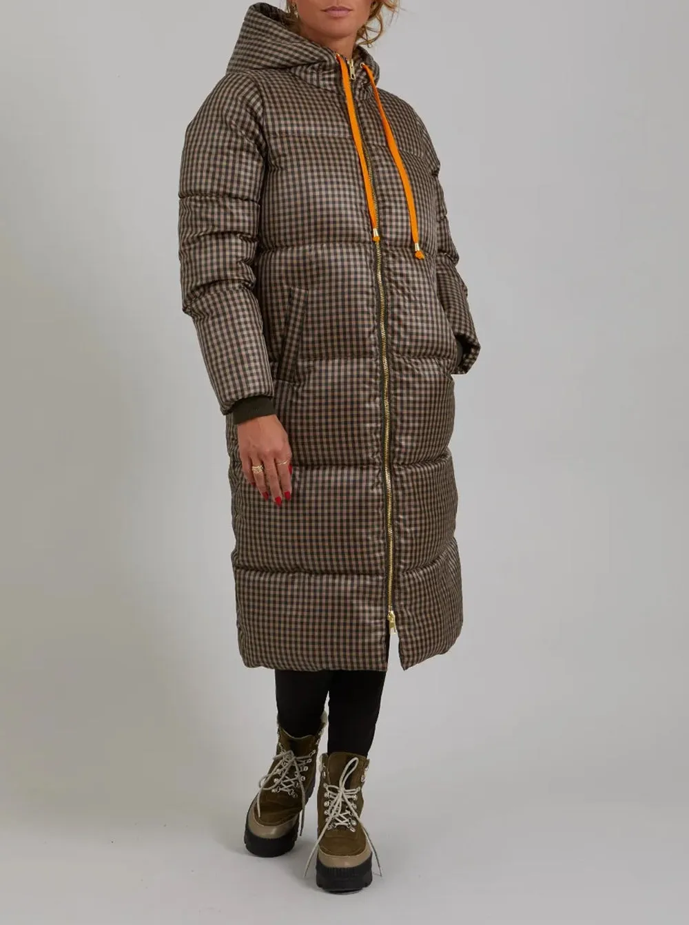 Puffer Jacket W. Checks - Green Check