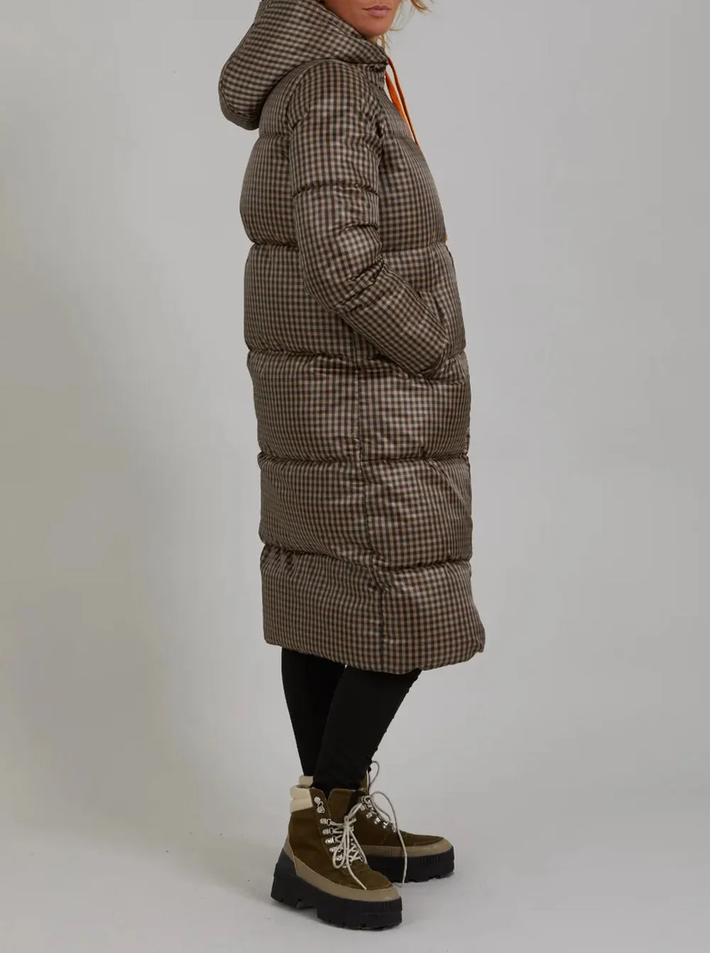 Puffer Jacket W. Checks - Green Check