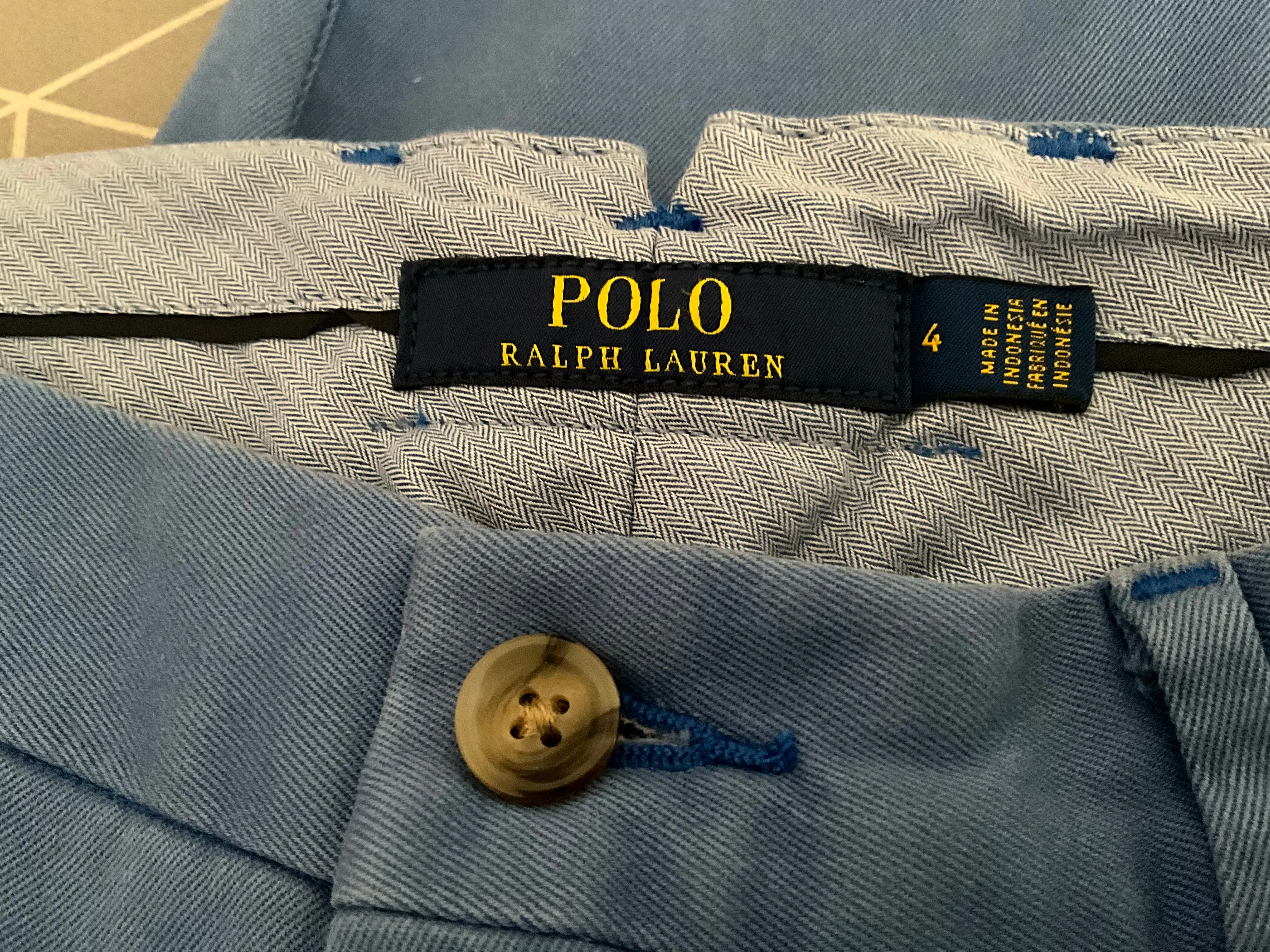Ralph Lauren Polo Slim Fit Stretch Chino Blue Pants Trousers US 4 UK 8 S Small ladies