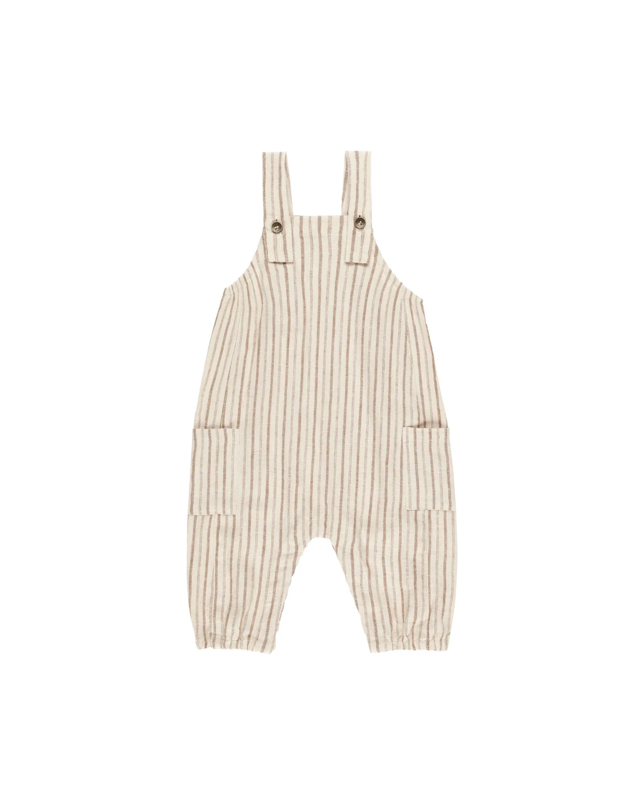 Saddle Pinstripe Baby Overall