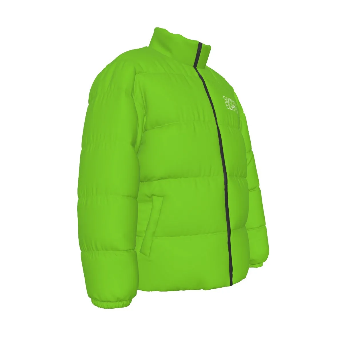 Sixty Eight 93 Logo White Green Apple Unisex Puffer Jacket