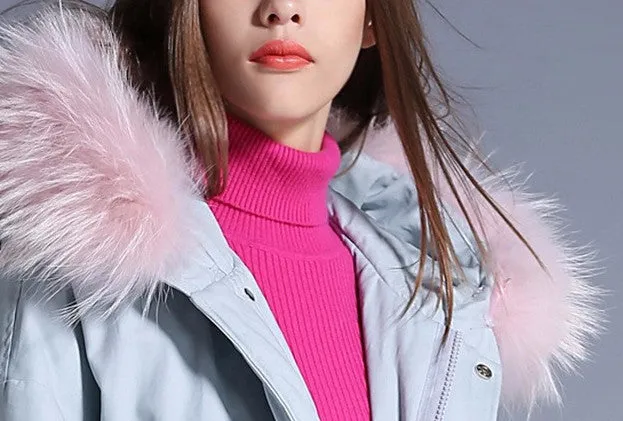 Solid Color Warm Winter Down Jacket For Women