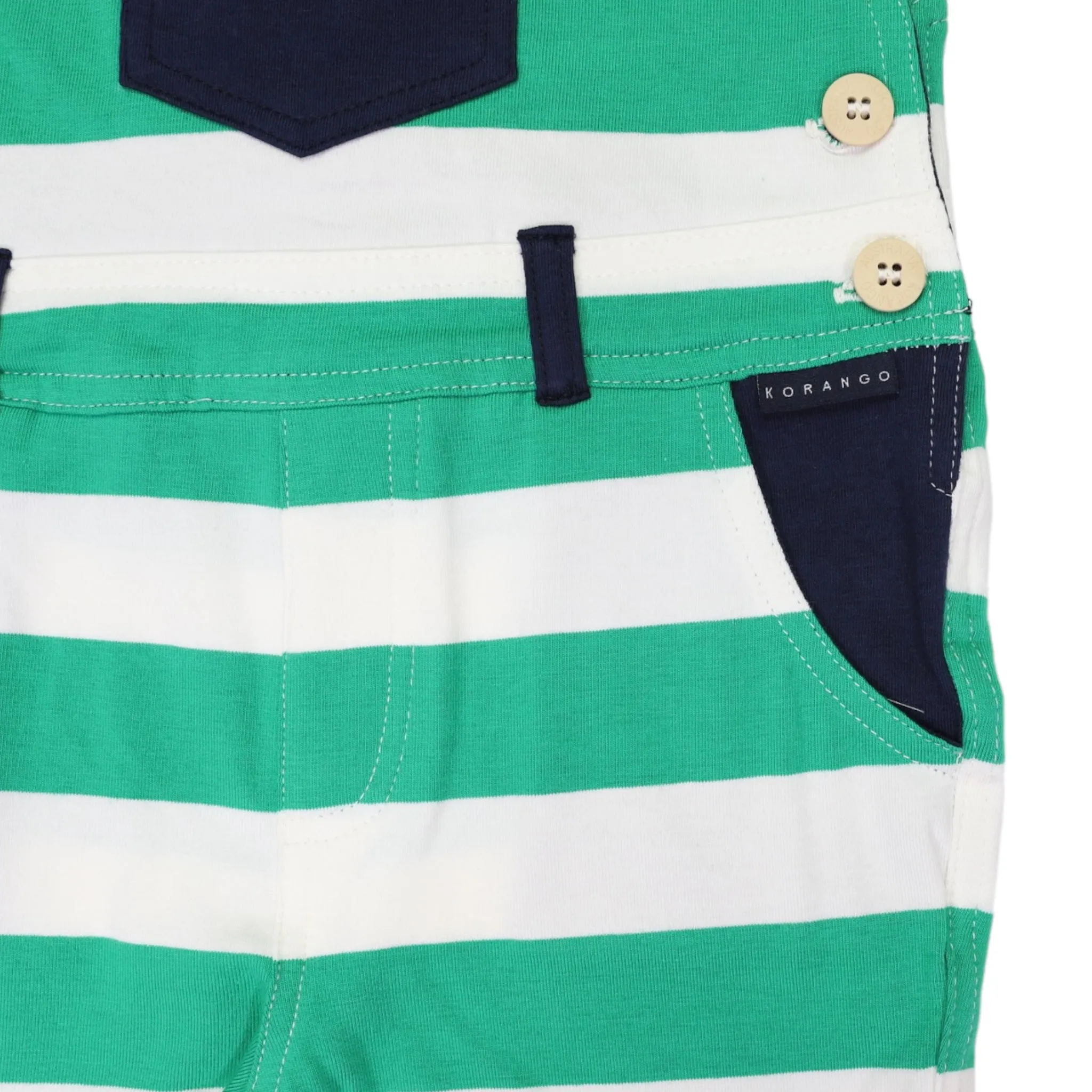 Striped Cotton Overall Green Stripe