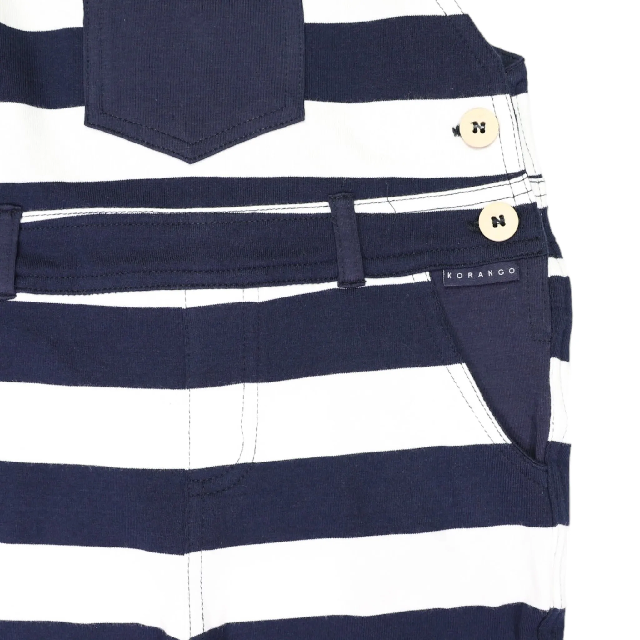 Striped Cotton Overall Navy Stripe
