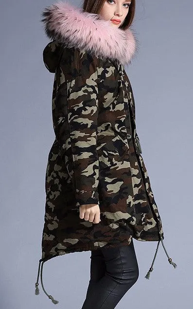 Stylish Winter Warm Women's Down Jacket With Fur
