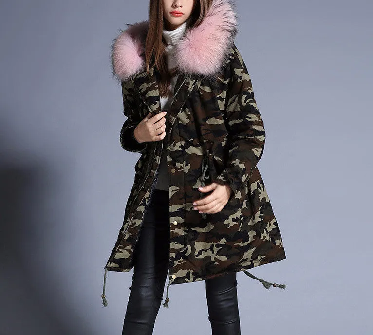 Stylish Winter Warm Women's Down Jacket With Fur