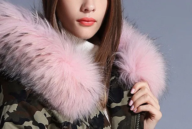 Stylish Winter Warm Women's Down Jacket With Fur