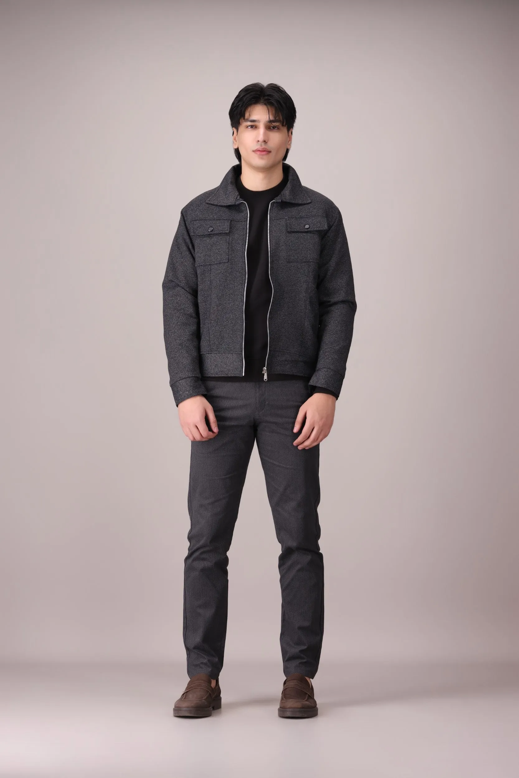 TEXTURED BIKER JACKET