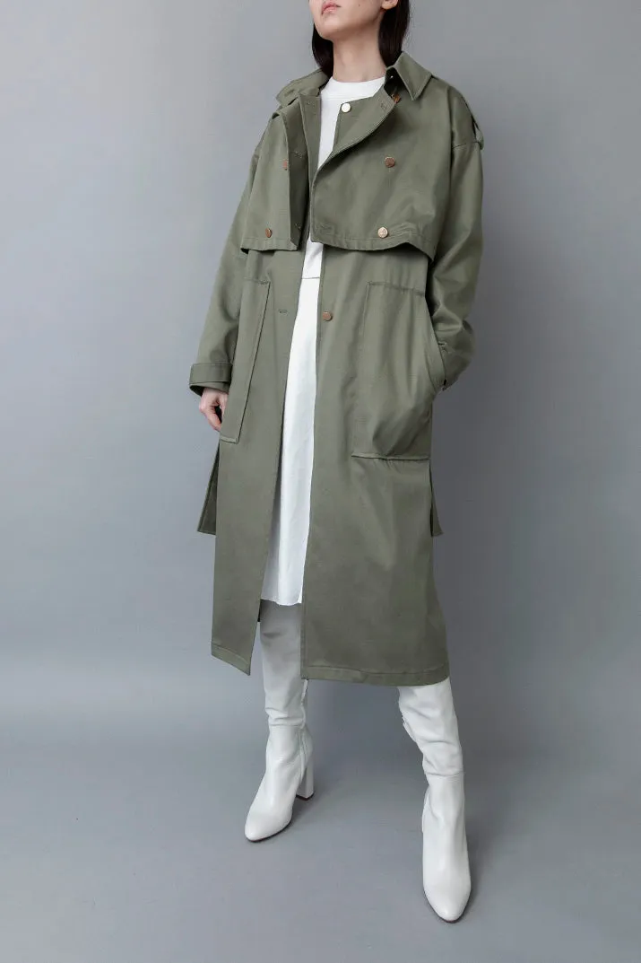 TWO-PIECE KHAKI TRENCH COAT
