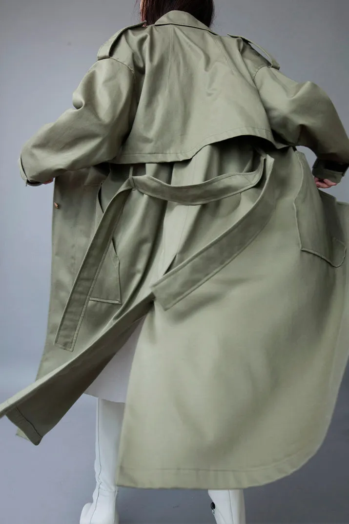 TWO-PIECE KHAKI TRENCH COAT