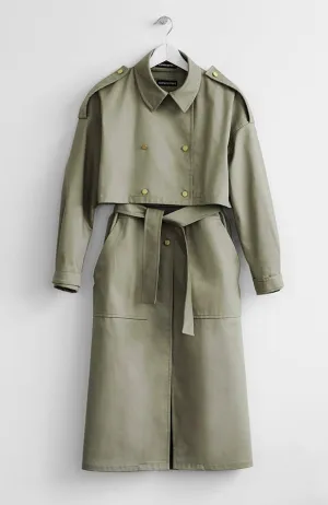 TWO-PIECE KHAKI TRENCH COAT