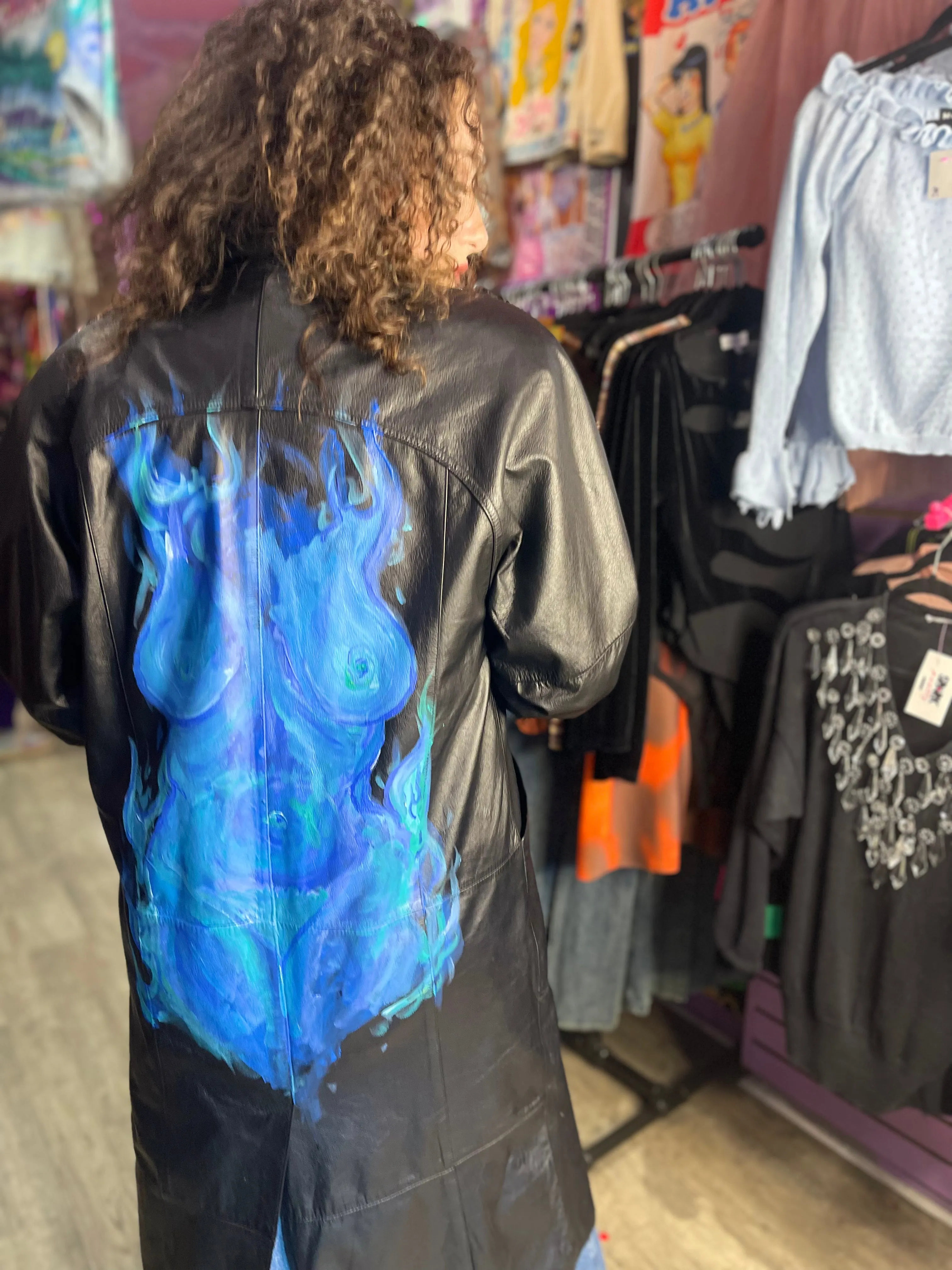 Vintage 90s Custom Made Leather Trench Coat